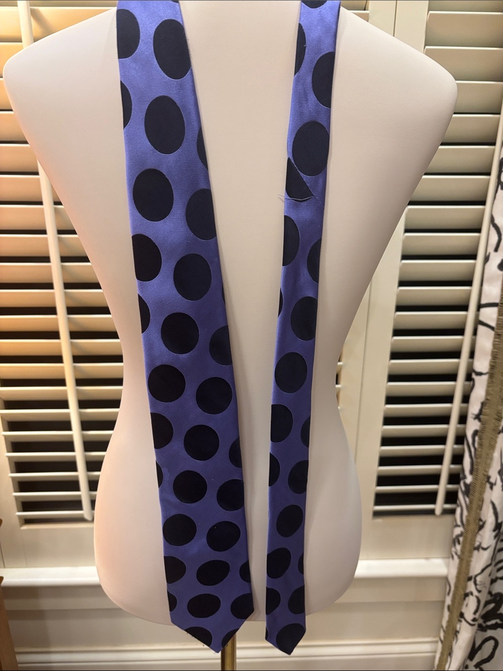 Ted Baker Purple Skinny Tie with Black Polka Dots